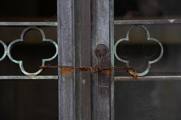 Recoleta cemetery old rusty door mausoleum Buenos Aires, Argentina