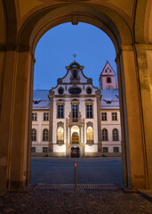 church and evening photo old town füssen germany