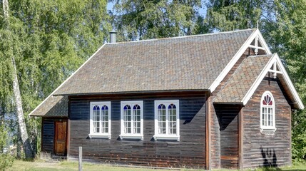 Fototapeta na wymiar vieilles maisons traditionnelles en Norvège, village ancien norvégien