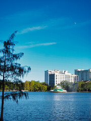 Views of Lake Eola Park in the heart of downtown Orlando, Florida.