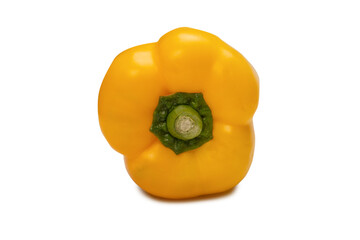 Yellow bell pepper isolated on white background.