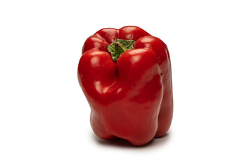 Red bell pepper isolated on a white background.