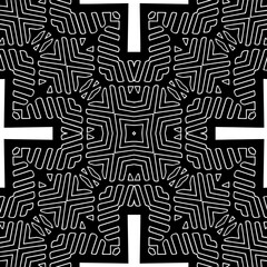 monochrome seamless pattern,black and white color.Repeating geometric tiles from stripe elements. black ornament.
Repeating geometric tiles from striped elements.