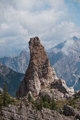 Fototapeta na wymiar Amazing panoramic view of the Dolomites at Cinque Torri 5 Italy