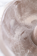 Chocolate pumpkin bundt cake with toffee glaze