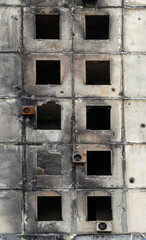 destroyed and burned houses in the city during the war in Ukraine