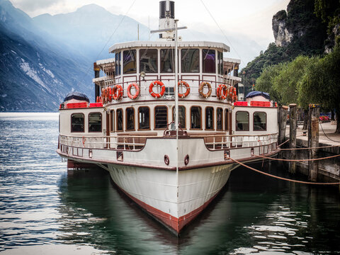 Old nautical vessel on Lake Garda