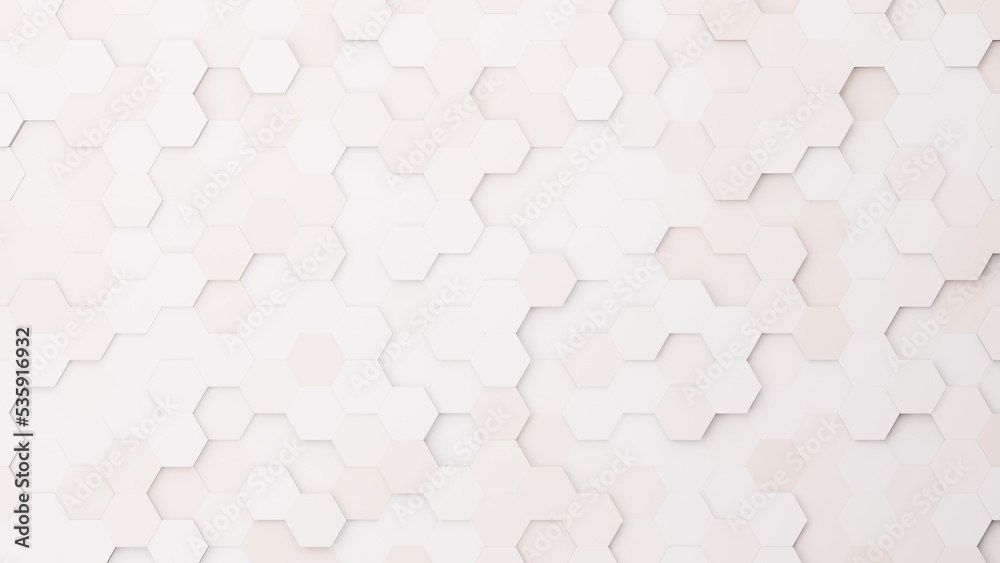 Poster Realistic abstract honeycomb background. 3d rendering.