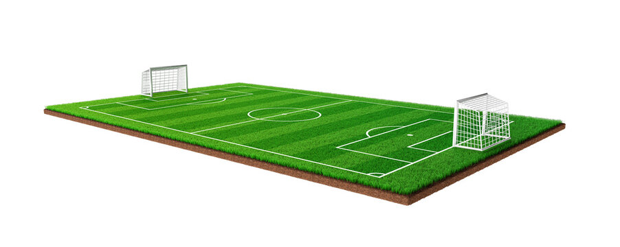 Football Field in 3d render realistic