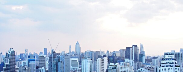 Panoramic Bangkok cityscape, Thailand building skyscrapers 