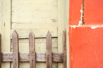 Wooden door close up