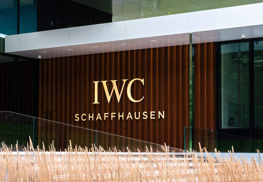 Schaffhausen, Switzerland - September 18, 2022: IWC International Watch Co. AG, also known as IWC Schaffhausen, is a luxury Swiss watch manufacturer located in Schaffhausen, Switzerland.