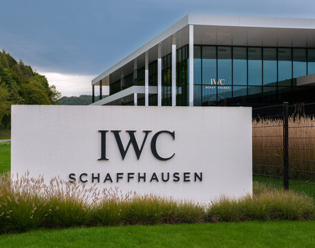 Schaffhausen, Switzerland - September 18, 2022: IWC International Watch Co. AG, also known as IWC Schaffhausen, is a luxury Swiss watch manufacturer located in Schaffhausen, Switzerland.