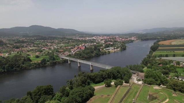 Aerial View City of Valença do Minho and Fortress in Portugal