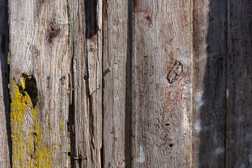 detail of an old weather-worn wooden door