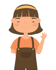 little girl saludating