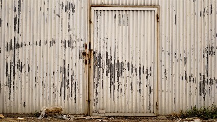 worn metal warehouse of industrial warehouse