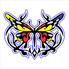 Unique Butterfly vector design with bright colors