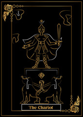 the illustration - card for tarot - The Chariot.