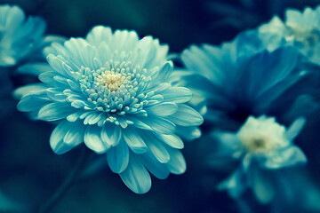 Nahtloses Blumenmuster. Blaue Blumen und Blätter. Nahtloser Hintergrund für Verpackungen, Stoffe, Tapeten, Postkarten, Grußkarten, Hochzeitseinladungen, Banner, 3D-Rendering