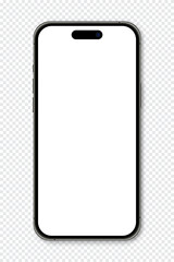 Realistic model smartphone. Smartphone mockup. Device front view. 3D mobile phone with shadow. Vector illustration