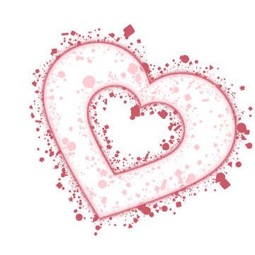 red heart on splatted pattern transparent valentine’s day frame digital image 