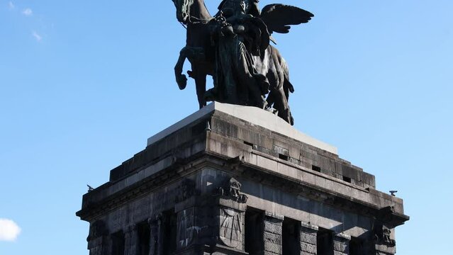 deusches eck statue in koblenz germany 4k 30fps video