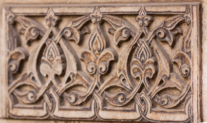 Arabic islamic patterns on a stone