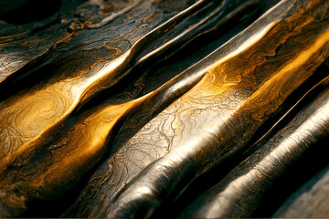 Golden material with reflective surface