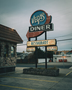 Vegas Diner & Restaurant vintage sign, North Wildwood, New Jersey