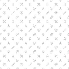 Vector seamless pattern of education and creativity is made of line icons. Perfect for web sites, wraps, wallpapers, postcards
