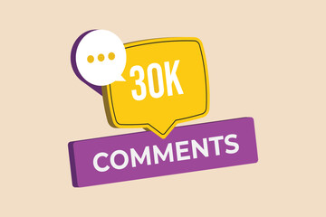 30K Comment banner template. Congratulation banner. Social media concept. Vector illustration.