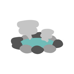 岩でできた露天風呂　シンプル