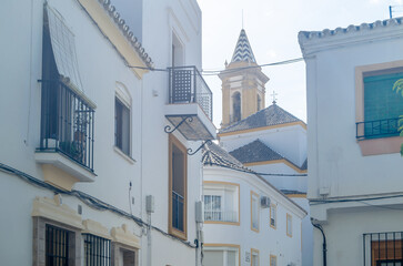 Fototapeta na wymiar Architecture in the old town of Estepona, southern Spain