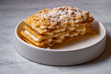 dessert napoleon cake on a plate