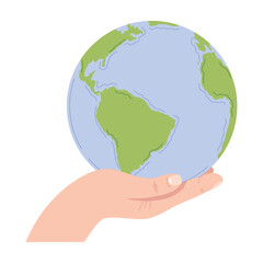 hand lifting world planet