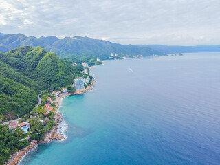Fototapeta premium Drone Puerto Vallarta Mexico Costa