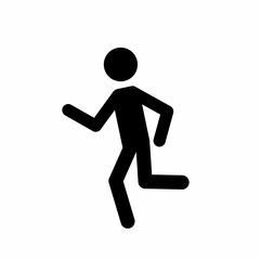 man running towards his goal, stick man isolated on a white background, human figure, sport,pictogram, sketch