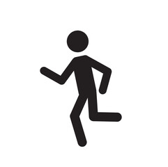 Fototapeta na wymiar man running towards his goal, stick man isolated on a white background, human figure, sport,pictogram, sketch