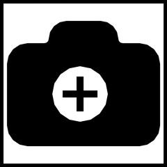 Photo camera icon with plus sign