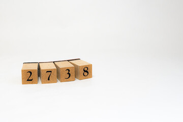 木ブロック　数字　Number　ナンバー　2738