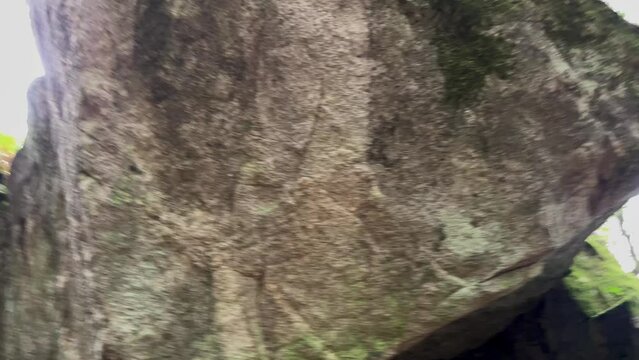 Castro de Sao Lourenco in Vila Cha Portugal the ruins of the old city restored some of the houses of the first century BC. High quality 4k footage