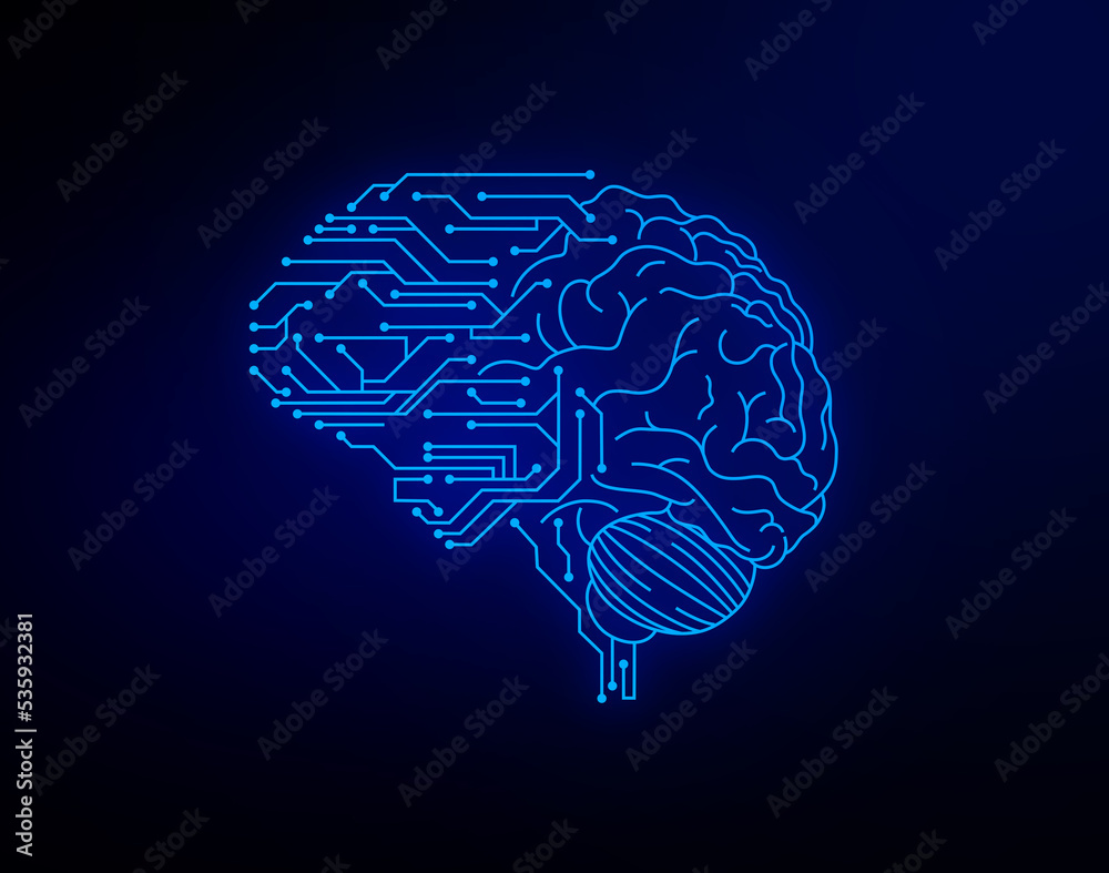 Poster abstract futuristic background with artificial intelligence design theme. modern technology illustra