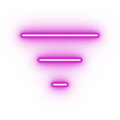 Fototapeta premium Neon pink document format icon, glowing centre icon on transparent background
