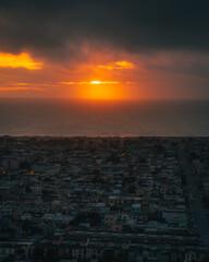 Sunset view from Grandview Park, San Francisco, California