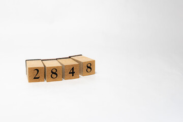 木ブロック　数字　Number　ナンバー　2848