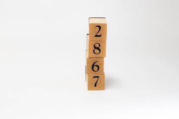 木ブロック　数字　Number　ナンバー　2867