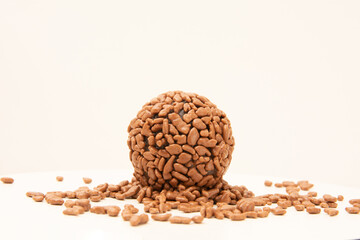 Brigadeiro, Traditional Brazilian sweet, isolated on white background