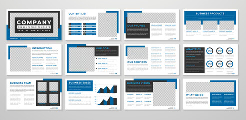 set of corporate presentation template design with minimalist concept and modern layout use for annual report and business profile	