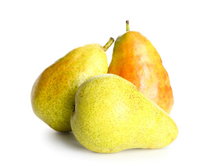 Ripe pears isolated on white background